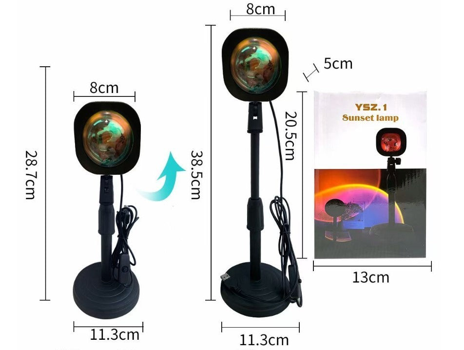 Rechargeable Rainbow Sunset Projection Lamp