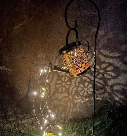 Enchanted Watering Can Outdoor Solar Lamp