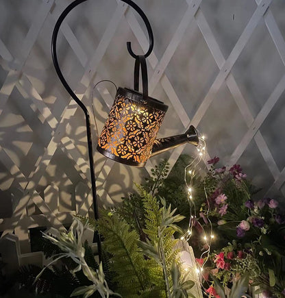 Enchanted Watering Can Outdoor Solar Lamp